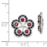 Sophia Jewelers Sterling Silver Garnet Black Sapphire Earring Jackets  Elegant Birthstone Design
